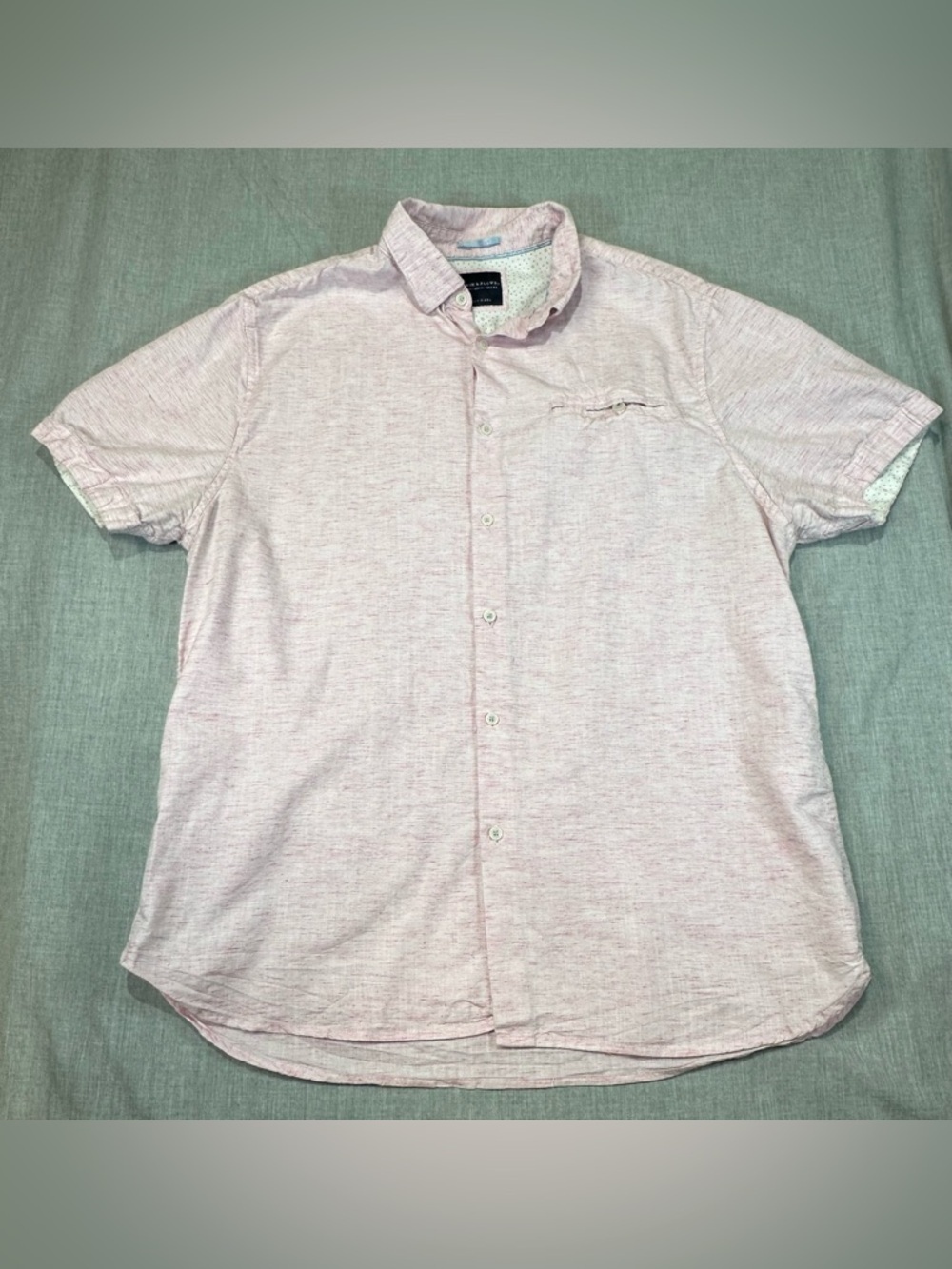 Denim & Flower Men's Light Pink Short-Sleeve Button-Down Shirt